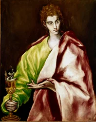 Evangelistmålningen Apotra Saint Xoin av Domenikos Theotokopoulos västra El Greco (1540-1614)