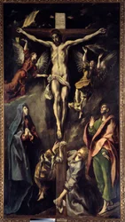Korsfästelsemålningen av Domenikos Theotokopoulos dit El Greco (1541-1614) 1600-talets sön. 3,12x1,69 m Madrid, Pradomuseet
