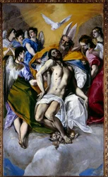 Treenighetsmålningen av Domenikos Theotokopoulos, kallad El Greco (1540-1614), 1577, h. 3 x 1,79 m, Madrid, Pradomuseet