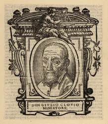 Porträtt av Giorgio Giulio Clovio, illuminator, miniatyrist och målare född i Kroatien, verksam i renässansens Italien