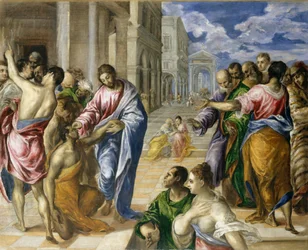Kristus helar de blinda, ca. 1570.