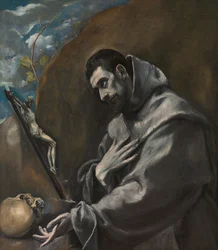 Den helige Franciskus av Assisi i meditation