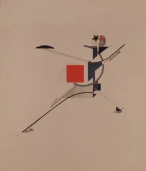 Den nya. Statyett för operan Seger över solen av A. Kruchenykh, 1920-1921