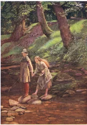 Rosalind och Celia (litho)