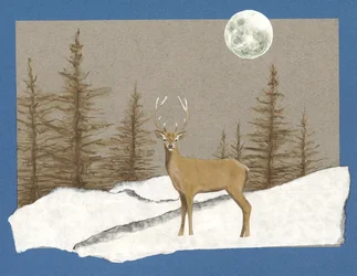 Night Encounter, 2012 (akvarell på papper och collage)