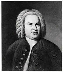 Porträtt av Johann Sebastian Bach, tysk kompositör