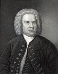 Porträtt av Johann Sebastian Bach, tysk kompositör