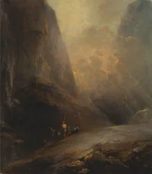 Bergslandskap med Banditti