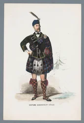Skotsk kostym. (1800-talet.) (titel på objektet)