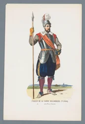 Pikeman från det holländska gardet. (1600-talet.) under prins Maurice (titel på objektet)
