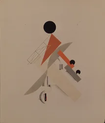 Globetrotter. Statyett för operan Seger över solen av A. Kruchenykh, 1920-1921