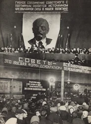 Sovjet - den högsta formen av demokrati. Illustration från USSR Builds Socialism, 1933.
