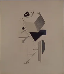 Stark kille. Statyett för operan Seger över solen av A. Kruchenykh, 1920-1921