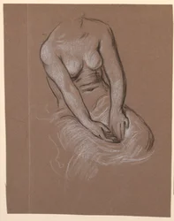 Teckning, Studie av kvinnlig torso, ca 1885
