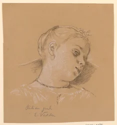 Teckning, Huvud av en italiensk flicka, ca 1885