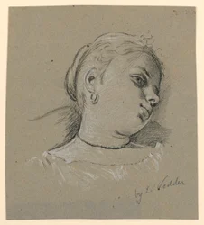 Teckning, Huvud av en italiensk flicka, ca 1885