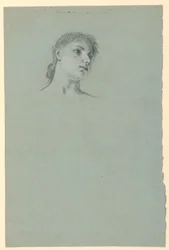 Teckning, studie av en flicka, ca 1885
