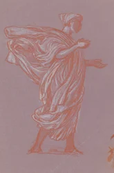 Stående figur, ca 1872-77 (krita på lila papper)
