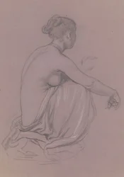 Studie för grekiska flickor som badar, ca. 1872.