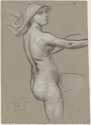 Studie för "The Fates Gathering in the Stars"