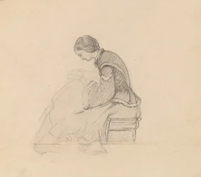 Study of a Girl Reading, c. 1858.