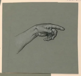 pekar vänster hand och handled