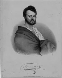 Edwin Forrest (1806-72), skådespelare, Nathaniel Currier litografi, publicerad av Brown und Minot, New York