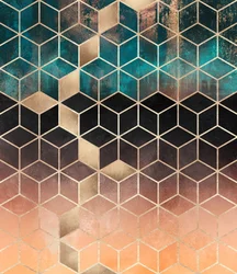 Geometriskt mönster i guld-ombre