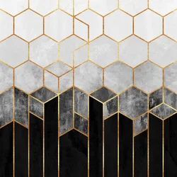 Hexagoner i gradientguld
