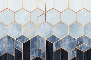 Moderna geometriska blå sexhörningar