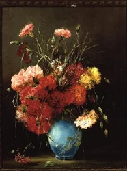 Röda, vita och rosa nejlikor