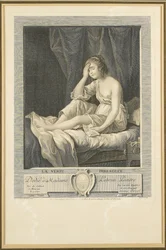 La Vertu Irresolue, graverad av Louis Dennel (1741-86) (gravyr)