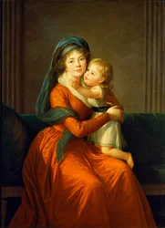 Porträtt av prinsessan Alexandra Golitsyna och hennes son Piotr