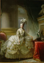 Marie Antoinette, ärkehertiginna, drottning av Frankrike, dotter till kejsarinnan Maria Theresia, syster till kejsar Josef II (målning på duk)