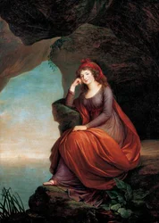 ""Porträtt av Maria Josepha Hermenegilde von Liechtenstein, prinsessan Esterhazy (1768-1845), i Ariane a Naxos"" Målning av Marie Louise Elisabeth Vigee Lebrun (Vigee-Lebrun) (1755-1842) 1793 Liechtenstein Museum Wien Österrike
