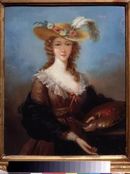 Självporträtt. Målning av Marie Louise Elisabeth Vigee Lebrun (1755-1842). Olja på duk, 40 x 33 cm