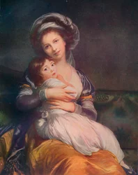 Louise Elisabeth Vigee Le Brun 1755-1842 med sin dotter Jeanne-Lucie, 1786, 1911