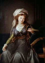 Porträtt av grevinnan Catherine Vassilievna Skavronskaia (1761-1829), hedersdam av Katarina II, brorsdotter och husmor av Potemkin. Målning av Marie Elisabeth Louise Vigee Le brun (eller Vigee-Lebrun eller Vigee Lebrun) (1755-1842)