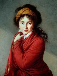 Porträtt av grevinnan Nathalie Golovine (Varvara Nikolaevna Golovina) (1724-1767) Målning av Marie Elisabeth Louise Vigee Le brun (eller Vigee-Lebrun eller Vigee Lebrun) (1755-1842) 1800-tal Privatsamling - Porträtt av grevinnan (17 Golovine)