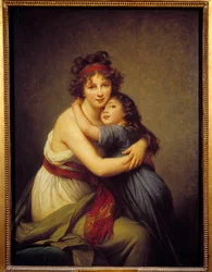 Porträtt av Madame Vigée Le Brun och hennes dotter Jeanne-Lucie-Louise, känd som Julie (1780-1819)