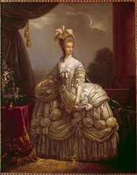 Porträtt av Marie Antoinette av Lorraine Habsburg (1755-1793) Frankrikes drottning Målning av Marie Elisabeth Louise Vigee Le brun (eller Vigee-Lebrun eller Vigee Lebrun) (1755-1842) 1700-talets Compiegne, musee national du chateau