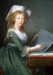 Porträtt av Marie Louise av de två Sicilien (eller Bourbon-Sicilien eller Bourbon Sicilien) (1773-1802), fru till Ferdinand III, storhertig av Toscana Målning av Marie Elisabeth Louise Vigee Le brun (eller Vigee-Lebrun eller Vigee Lebrun) ( 1755-1842) Deta