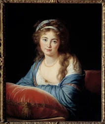 Porträtt av grevinnan Catherine Vassilievna Skavronskaia (1761-1829) Honor av Katarina II av Ryssland Målning av Marie Elisabeth Louise Vigee Le brun (eller Vigee Lebrun eller Vigee Lebrun) (1755-1842) 1796 sön. 0,66x0,8 m - Porträtt av grevinnan