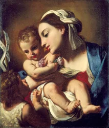 Madonna och barn med spädbarnet Saint John, 1664.