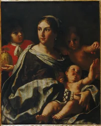 Porträtt av Anna Maria Ranuzzi som Allegory of Charity, 1665.