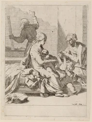 Den heliga familjen med Saint Elizabeth och Saint John the Baptist