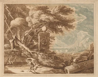 Heroiskt stormigt landskap, 1724.