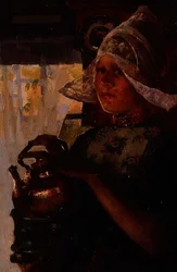Betje, en holländsk tjej (olja på panel)