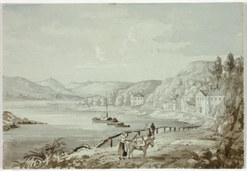 På Rhen (recto), och mor och barn (verso)