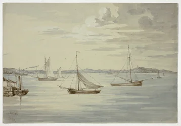 Se Inchkeith och Firth of Forth Islands från Granton